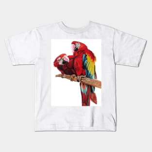 Macaw Watercolor Painting art Kids T-Shirt